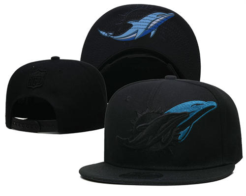 NFL Miami Dolphins black relex logo Snapback Hat YD2503211 (17)
