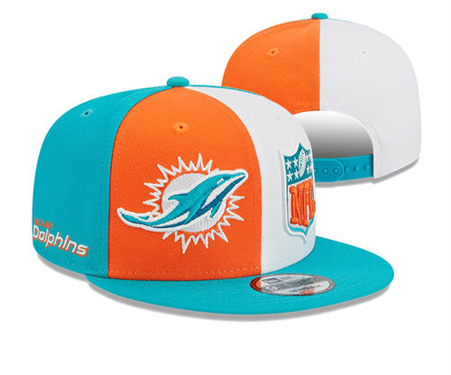NFL Miami Dolphins aqua orange white multi-coloured Snapback Hat YD2503211 (19)