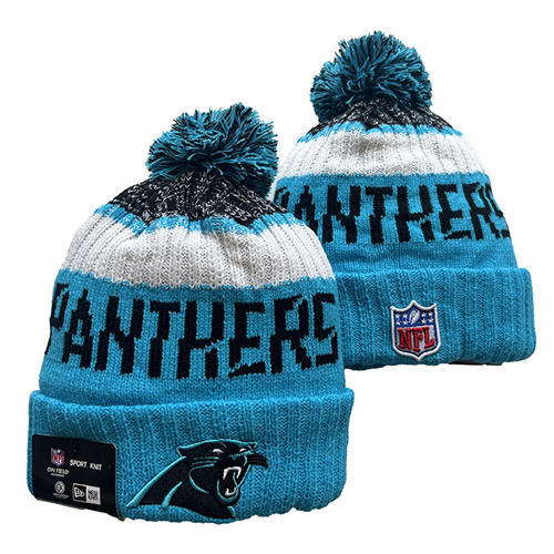 NFL Carolina Panthers blue cream black with colorful Cuffed Pom Knit Hat YD2503212 (18)