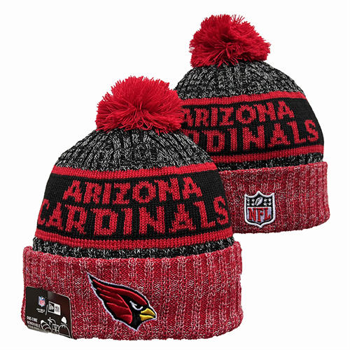 NFL Arizona Cardinals red black gray Cuffed Pom Knit Hat YD2503212 (9)