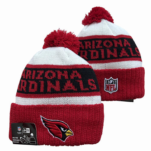 NFL Arizona Cardinals red white black Cuffed Pom Knit Hat YD2503212 (13)