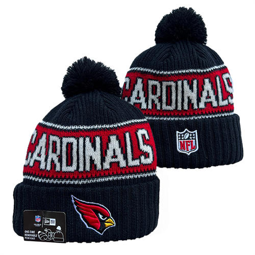 NFL Arizona Cardinals black red white Cuffed Pom Knit Hat YD2503212 (7)