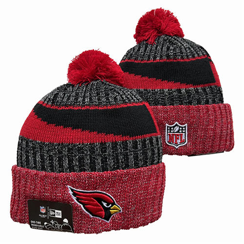 NFL Arizona Cardinals red gray black Cuffed Pom Knit Hat YD2503212 (11)