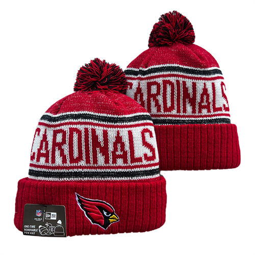 NFL Arizona Cardinals red white with colorful  Cuffed Pom Knit Hat YD2503212 (3)