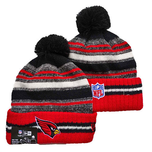 NFL Arizona Cardinals red black white gray Cuffed Pom Knit Hat YD2503212 (18)