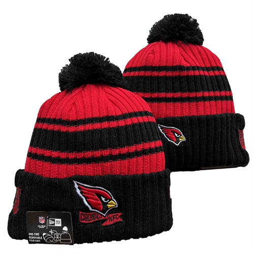 NFL Arizona Cardinals black red Cuffed Pom Knit Hat YD2503212 (14)