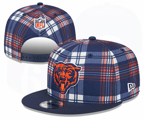 NFL Chicago Bears navy colorful grid Snapback Hat YD2503211 (8)