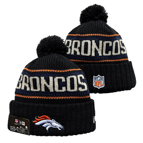 NFL Denver Broncos navy white Cuffed Pom Knit Hat YD2503212 (7)