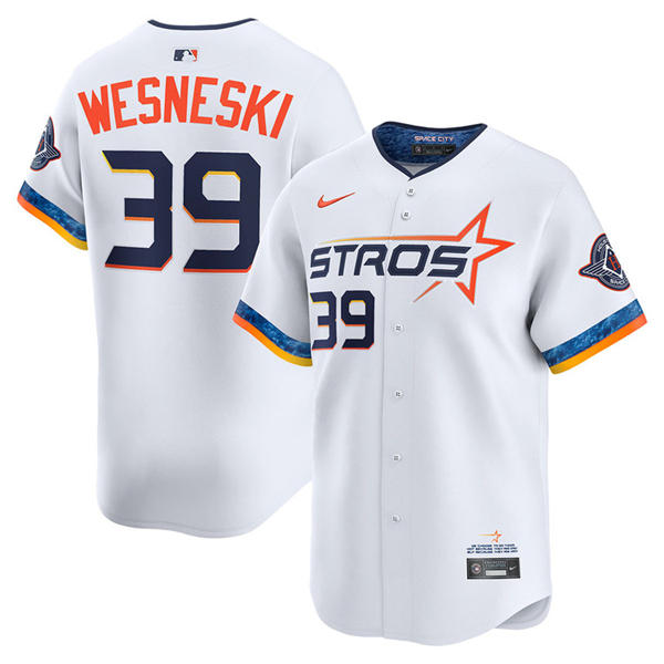 Mens Houston Astros #39 Hayden Wesneski White 2025 City Connect Edition 2.0 Jersey