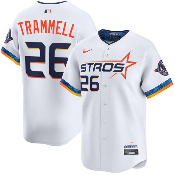 Mens Houston Astros #26 Taylor Trammell White 2025 City Connect Edition 2.0 Jersey