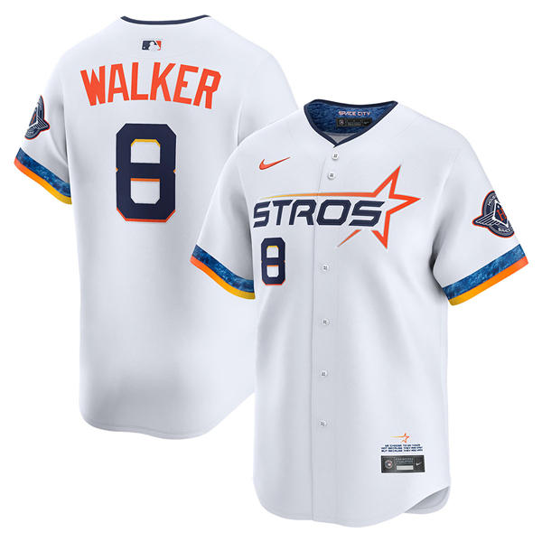 Mens Houston Astros #8 Christian Walker White 2025 City Connect Edition 2.0 Jersey