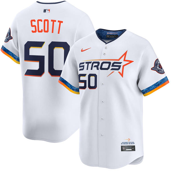 Mens Houston Astros #50 Tayler Scott White 2025 City Connect Edition 2.0 Jersey