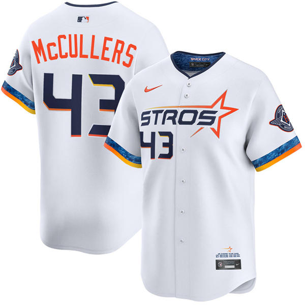 Mens Houston Astros #43 Lance McCullers Jr. White 2025 City Connect Edition 2.0 Jersey