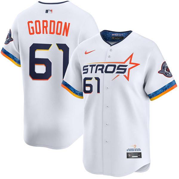 Mens Houston Astros #61 Colton Gordon White 2025 City Connect Edition 2.0 Jersey