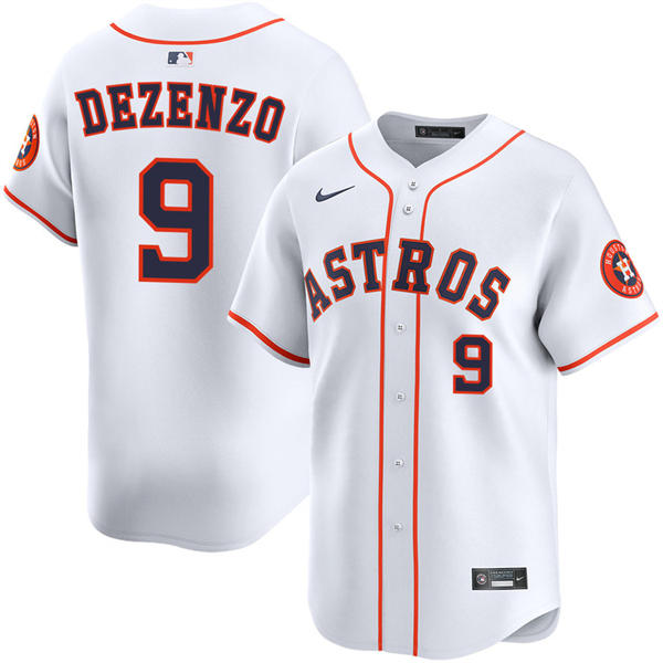 Mens Houston Astros #9 Zach Dezenzo White Home Limited Jersey