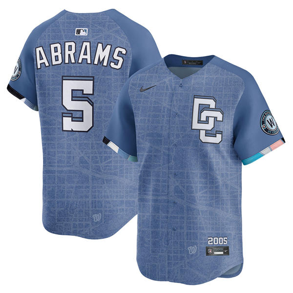 Men's Washington Nationals #5 CJ Abrams Nike Blue 2025 City Connect 2.0 Limited Jersey