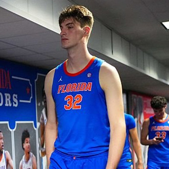 Mens Youth Florida Gators #32 Olivier Rioux 2025 Royal College Basketball Game Jersey