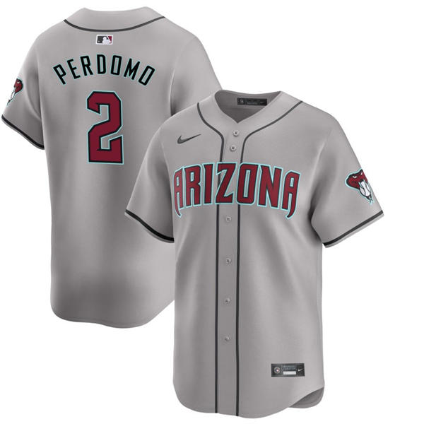 Mens Arizona Diamondbacks #2 Geraldo Perdomo Nike Gray Road Limited Jersey