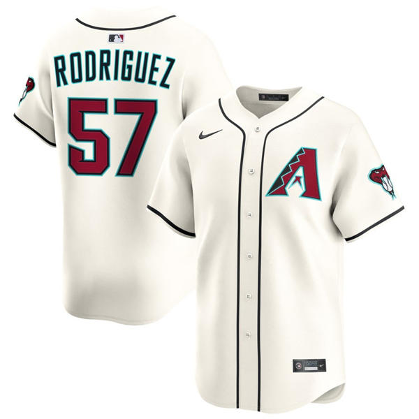 Mens Arizona Diamondbacks #57 Eduardo Rodriguez Nike Home Cream Limited Jersey