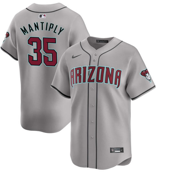 Mens Arizona Diamondbacks #35 Joe Mantiply Nike Gray Road Limited Jersey