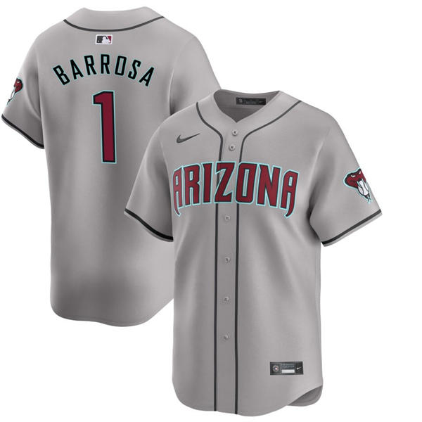 Mens Arizona Diamondbacks #1 Jorge Barrosa Nike Gray Road Limited Jersey