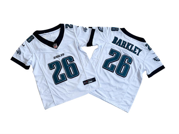 Youth Philadelphia Eagles #26 Saquon Barkley Nike White Vapor Limited Player Jersey