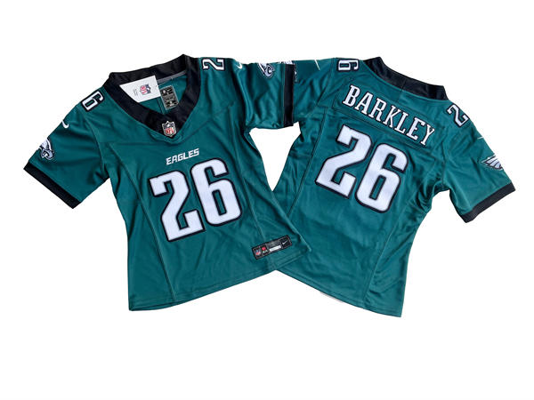 Women's Philadelphia Eagles #26 Saquon Barkley Nike Midnight Green Team Color Limited Jersey