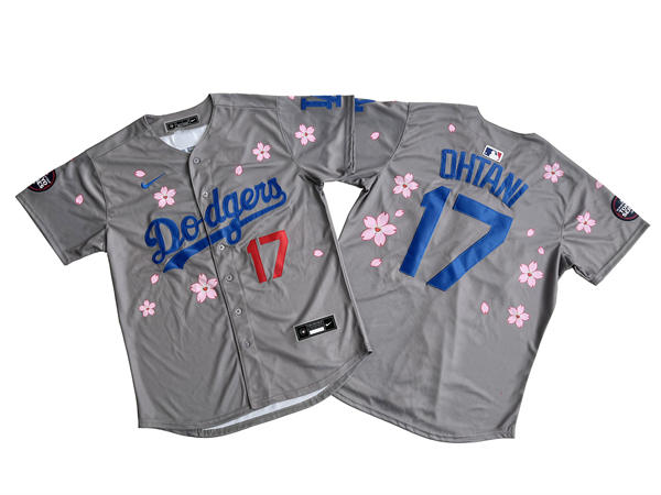Mens Los Angeles Dodgers #17 Shohei Ohtani Nike 2025 MLB World Tour Tokyo Series Gray Limited Jersey