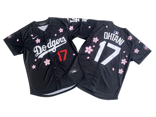 Mens Los Angeles Dodgers #17 Shohei Ohtani Nike Black 2025 MLB World Tour Tokyo Series Limited Jersey