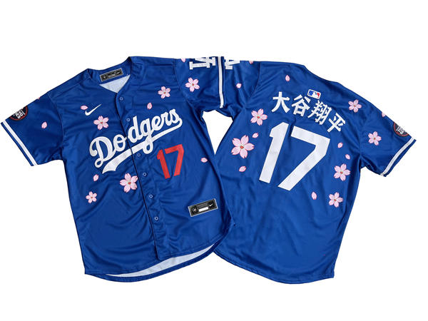 Mens Los Angeles Dodgers #17 Shohei Ohtani Japan Name Nike 2025 MLB World Tour Tokyo Series Royal Limited Jersey