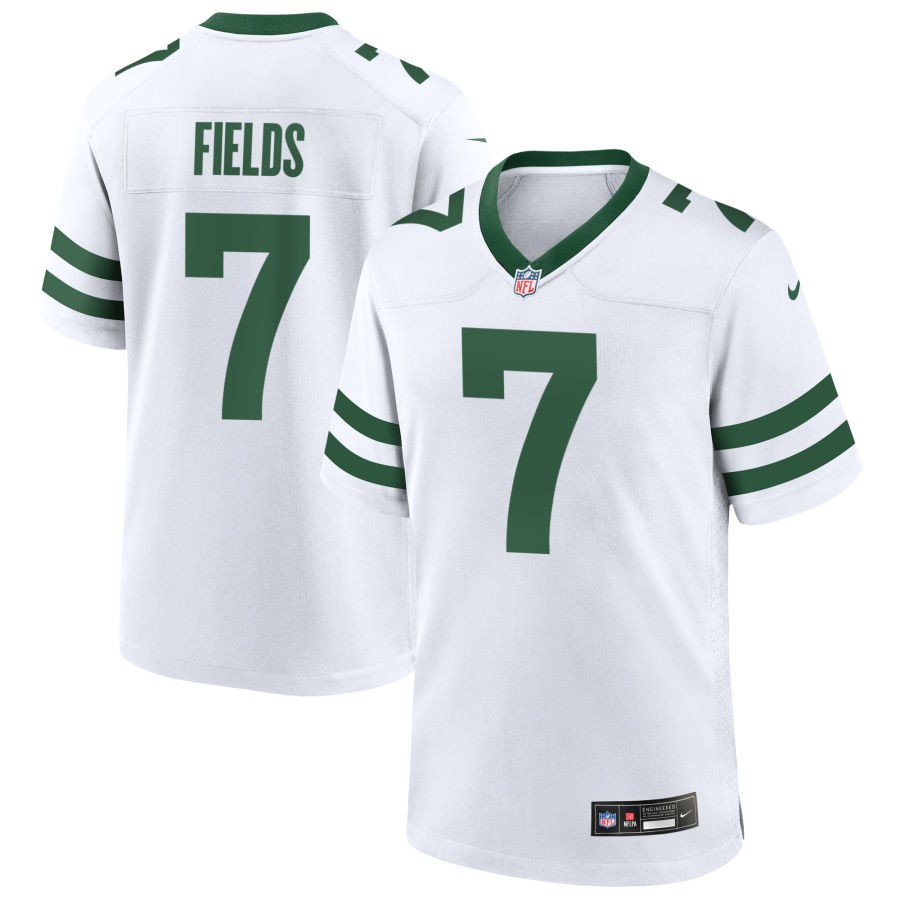Men's New York Jets #7 Justin Fields White Legacy Game Jersey