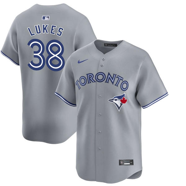 Mens Toronto Blue Jays #38 Nathan Lukes Nike Gray Road Limited Player Jersey