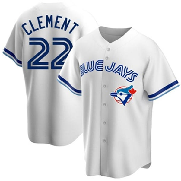 Mens Toronto Blue Jays #22 Ernie Clement Nike White Cooperstown Collection Jersey