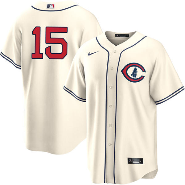 Mens Chicago Cubs #15 Carson Kelly Cream Field of Dreams Limited Player Jersey