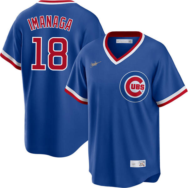 Mens Chicago Cubs #18 Shota Imanaga Nike Royal Pullover Cooperstown Jersey