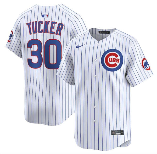 Youth Chicago Cubs #30 Kyle Tucker Nike White Home Limited Player Jersey