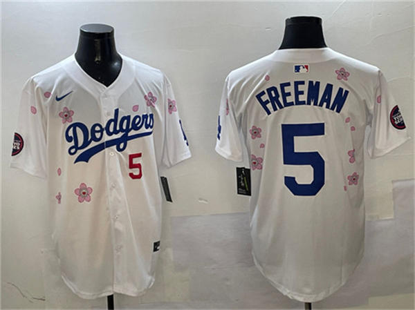Mens Los Angeles Dodgers #5 Freddie Freeman 2025 MLB World Tour Tokyo Series Home White Limited Jersey