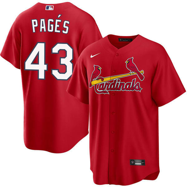 Men's St. Louis Cardinals #43 Pedro Pages Nike Red Alternate Limited Jersey