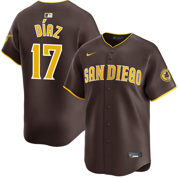 Mens San Diego Padres #17 Elias Diaz Nike Brown Away Limited Jersey