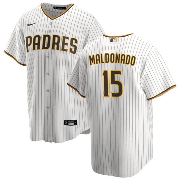 Mens San Diego Padres #15 Martin Maldonado Home White Limited Jersey