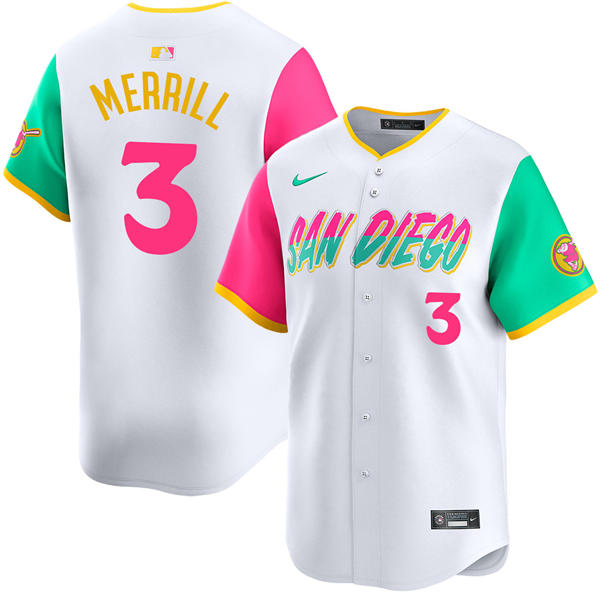 Youth San Diego Padres #3 Jackson Merrill White City Connect Limited Player Jersey