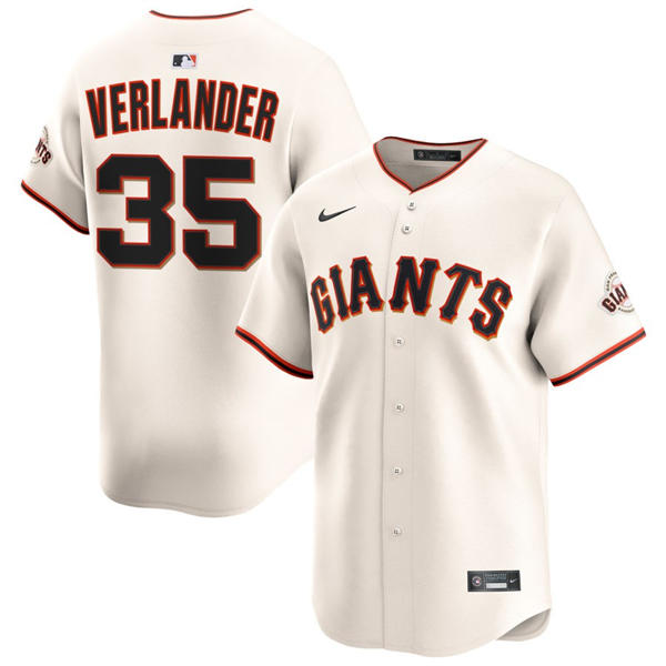 Youth San Francisco Giants #35 Justin Verlander Nike Cream Home Limited Player Jersey