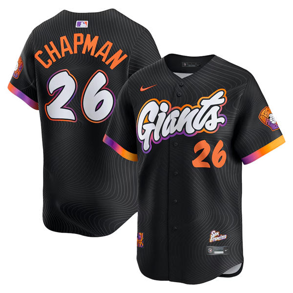 Youth San Francisco Giants #26 Matt Chapman Nike Anthracite 2025 City Connect Limited Player Jersey