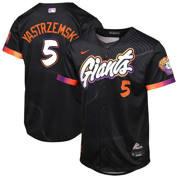 Youth San Francisco Giants #5 Mike Yastrzemski Nike Anthracite 2025 City Connect Limited Player Jersey