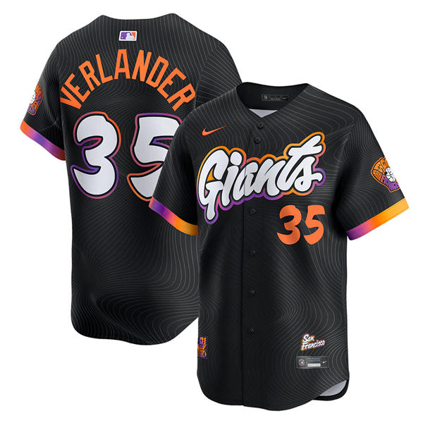 Youth San Francisco Giants #35 Justin Verlander Nike Anthracite 2025 City Connect Limited Player Jersey