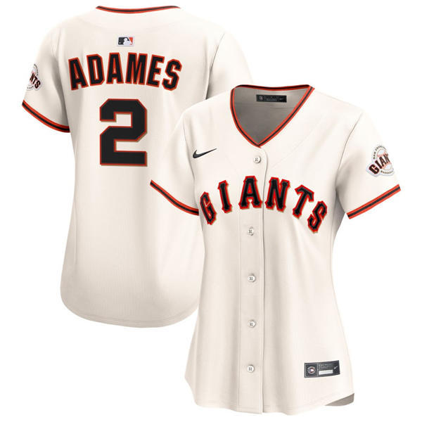 Womens San Francisco Giants #2 Willy Adames Cream Alternate Limited Player Jersey