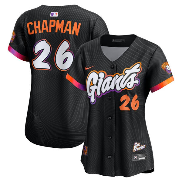 Womens San Francisco Giants #26 Matt Chapman Nike Anthracite 2025 City Connect Limited Player Jersey