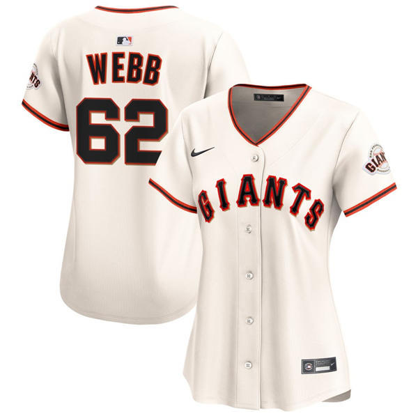 Womens San Francisco Giants #62 Logan Webb Cream Alternate Limited Player Jersey