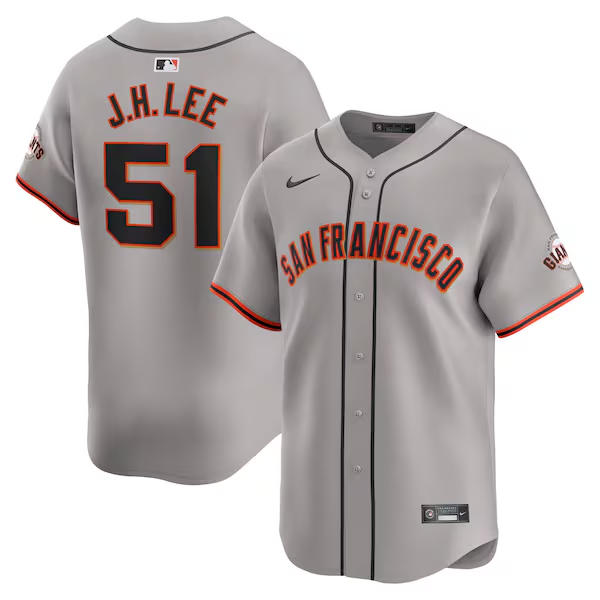 Mens San Francisco Giants #51 Jung-hoo Lee Nike Gray Road Limited Jersey