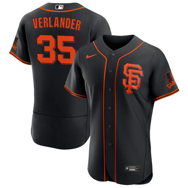 Mens San Francisco Giants #35 Justin Verlander Nike Black Alternate Limited Player Jersey